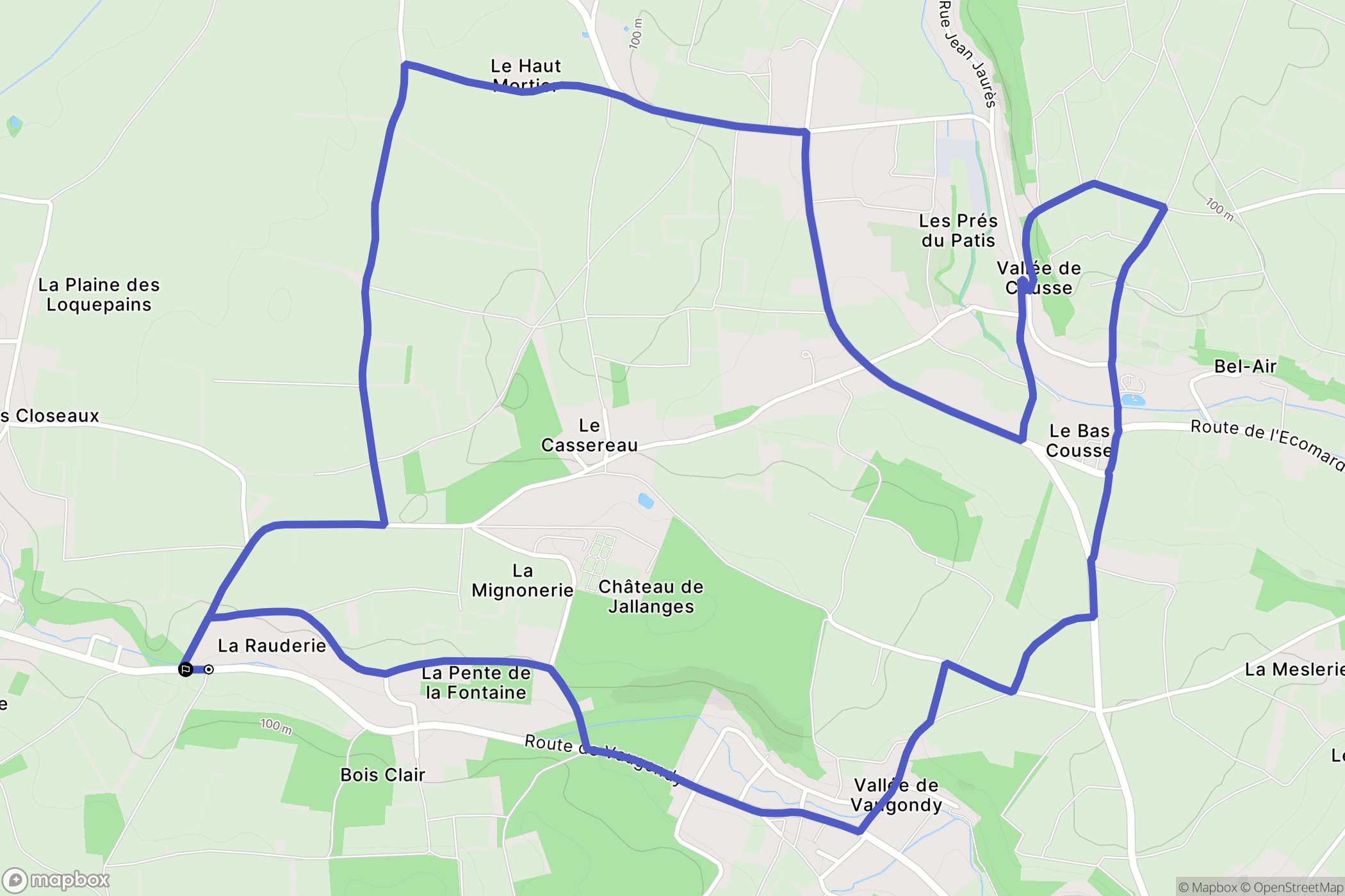 Vernou-sur-Brenne : carte du parcours de randonnée - France