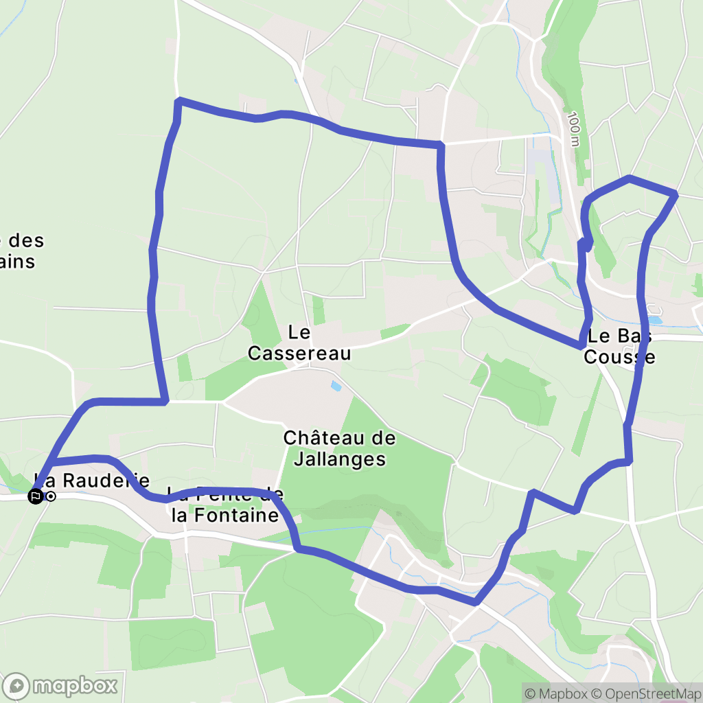 Vernou-sur-Brenne : carte du parcours de randonnée - France