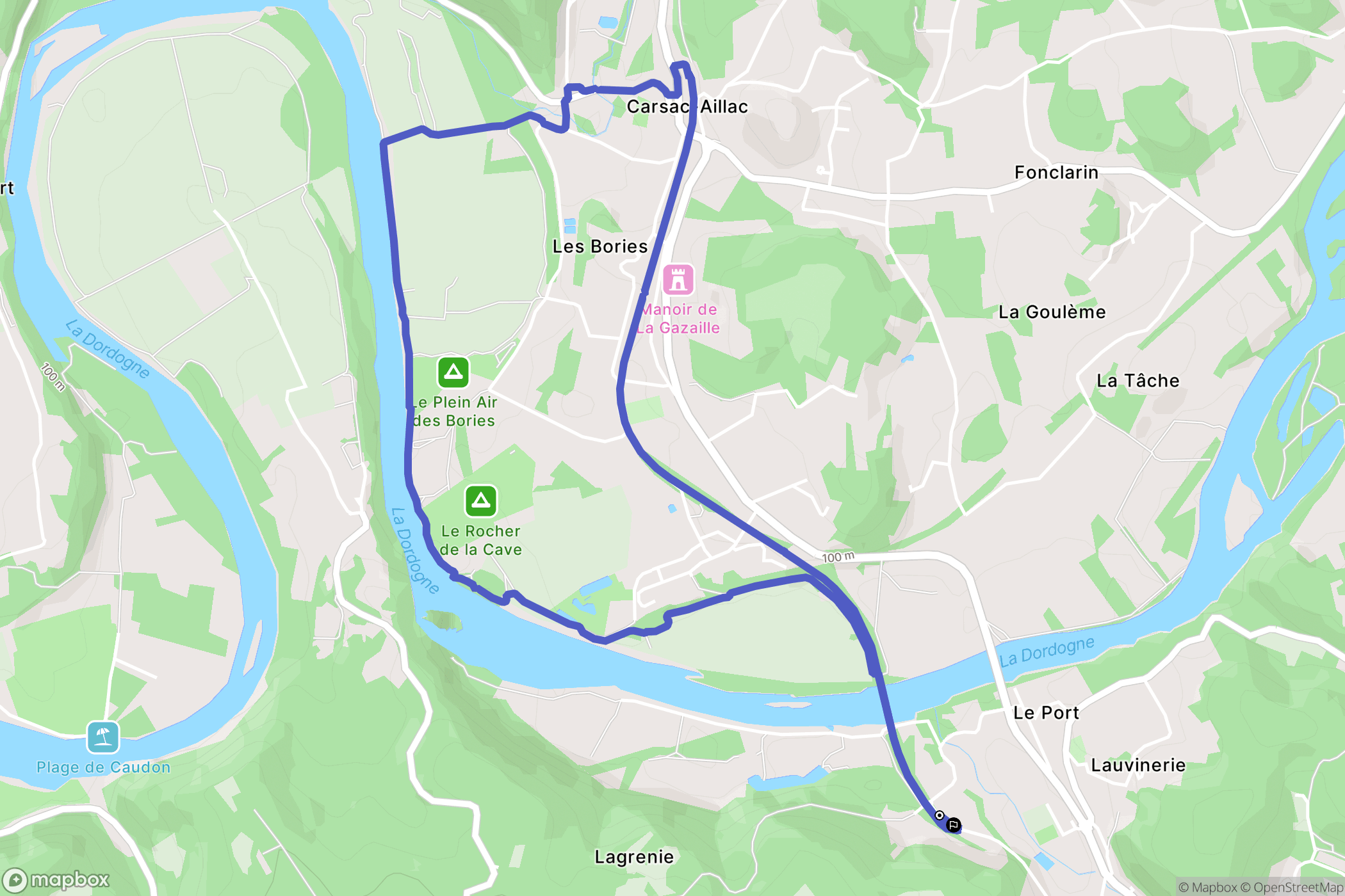 Groléjac : carte du parcours de randonnée - France