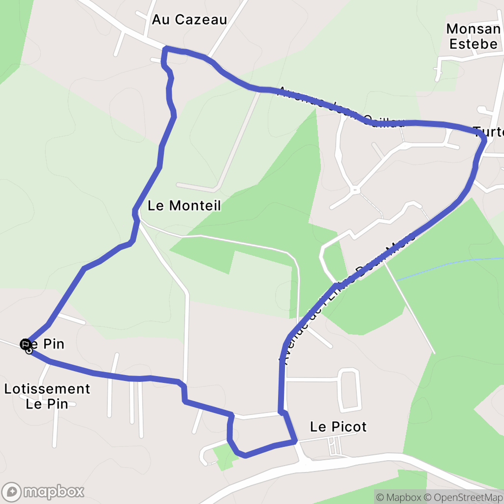 Sallebœuf : carte du parcours de randonnée - France