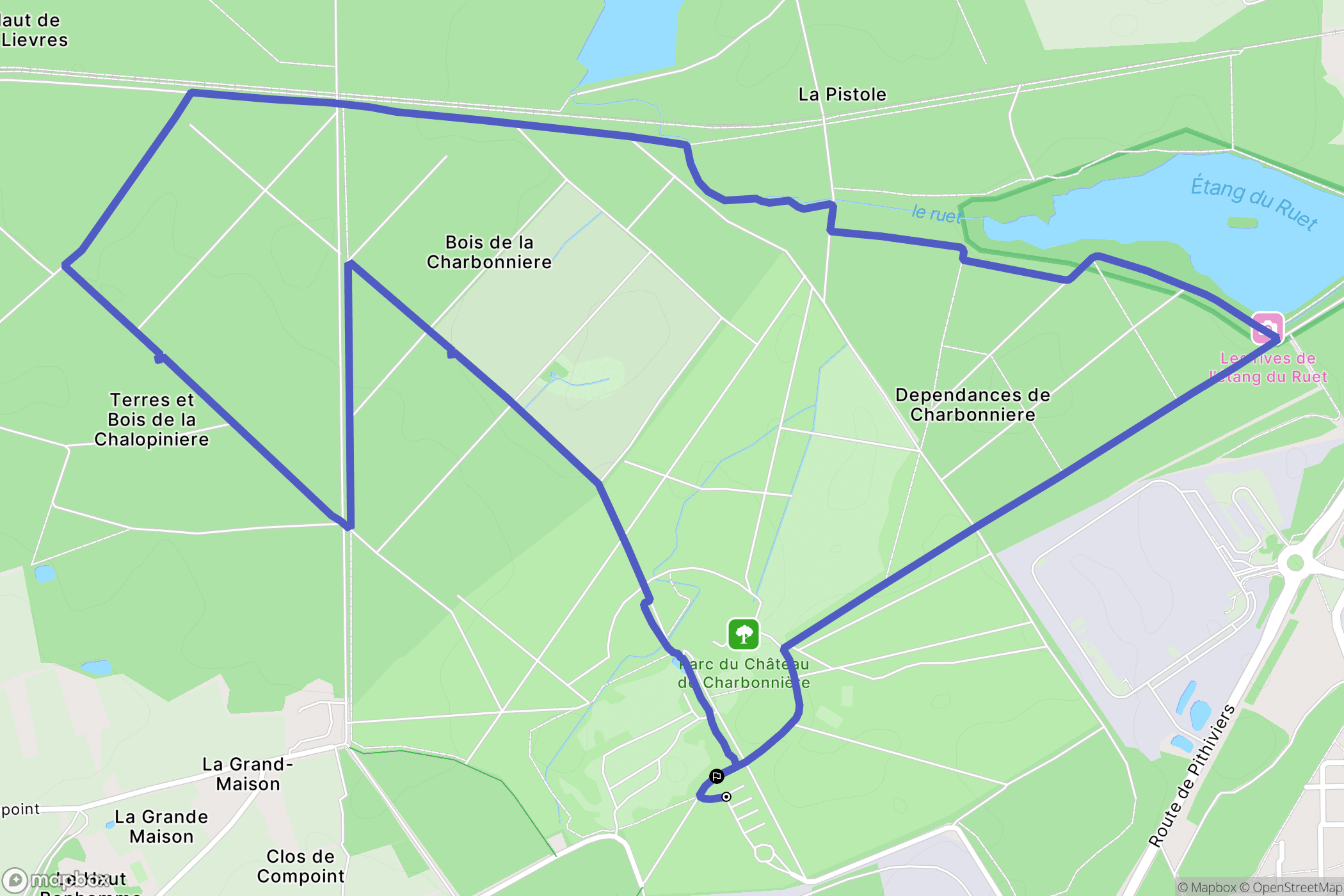 Saint-Jean-de-Braye : carte du parcours de randonnée - France