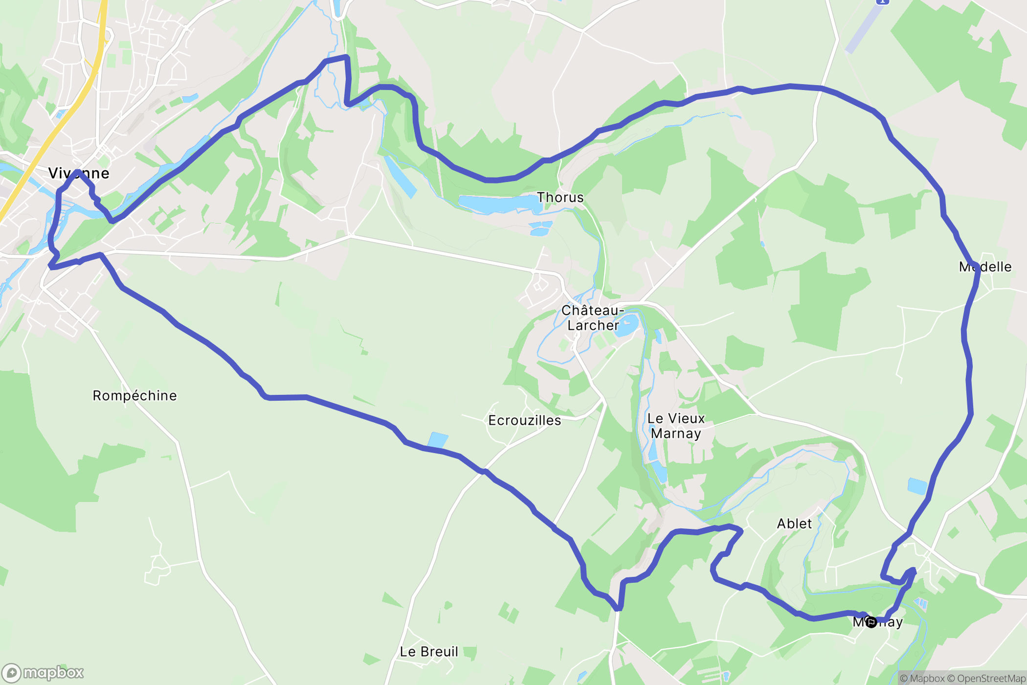 Marnay : carte du parcours de randonnée - France