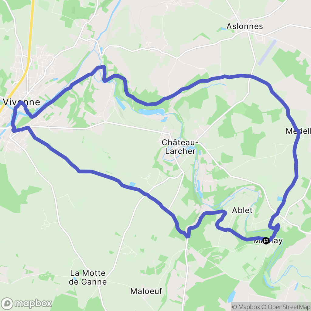 Marnay : carte du parcours de randonnée - France