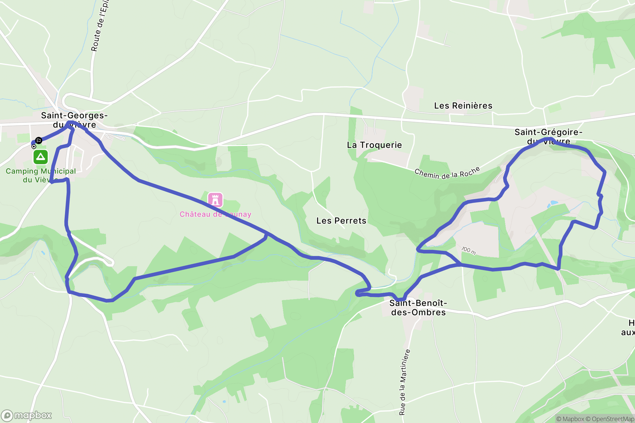 Saint-Georges-du-Vièvre : carte du parcours de randonnée - France