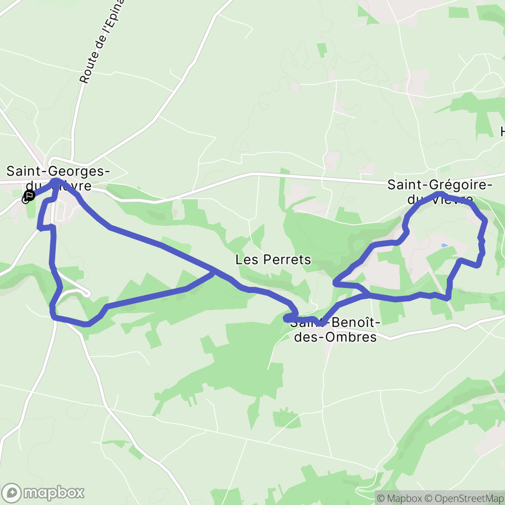 Saint-Georges-du-Vièvre : carte du parcours de randonnée - France