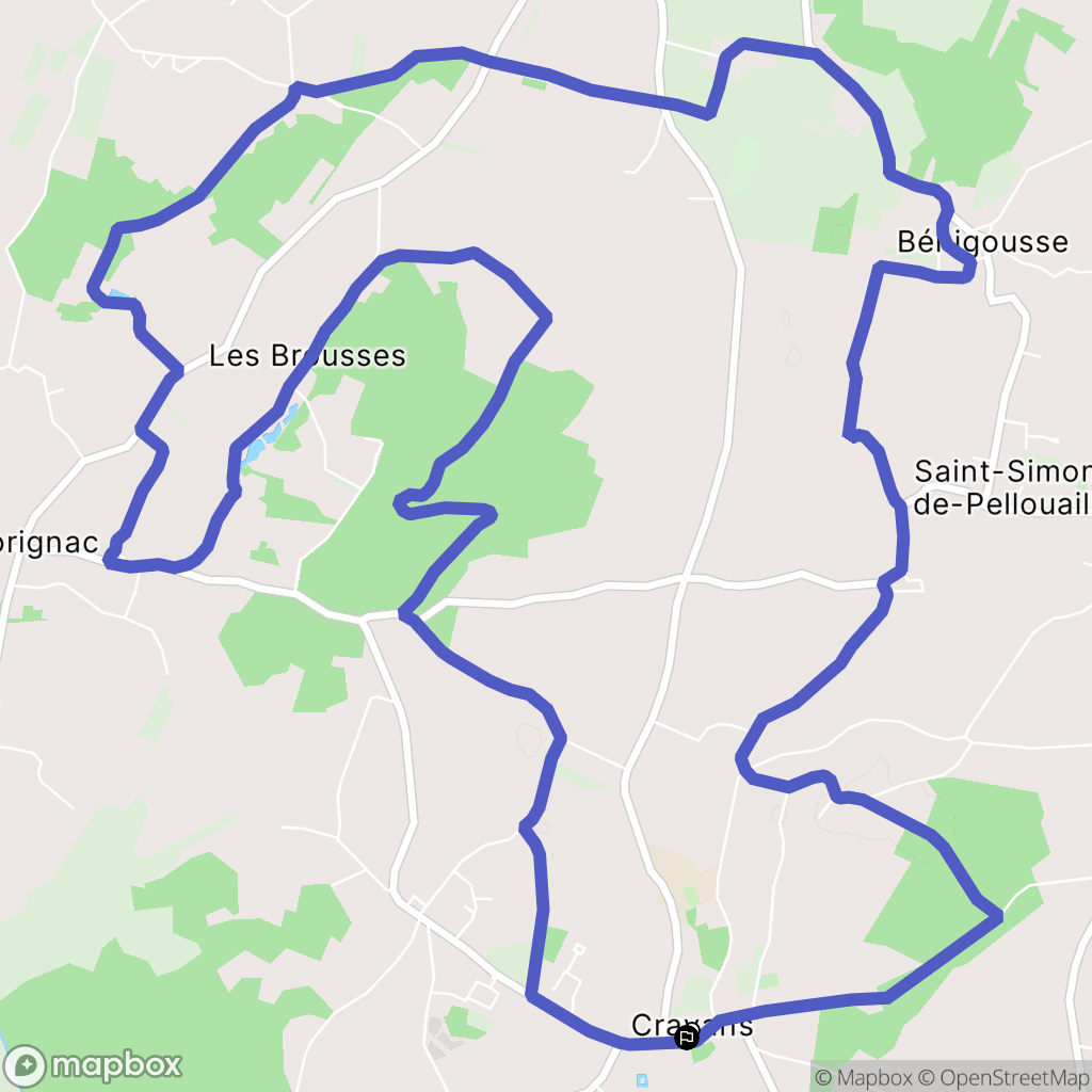 Cravans : carte du parcours de randonnée - France