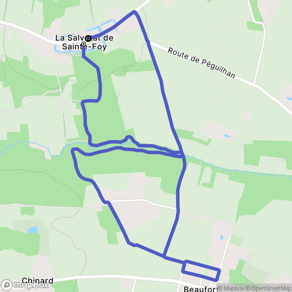 Sainte-Foy-de-Peyrolières : carte du parcours de randonnée - France