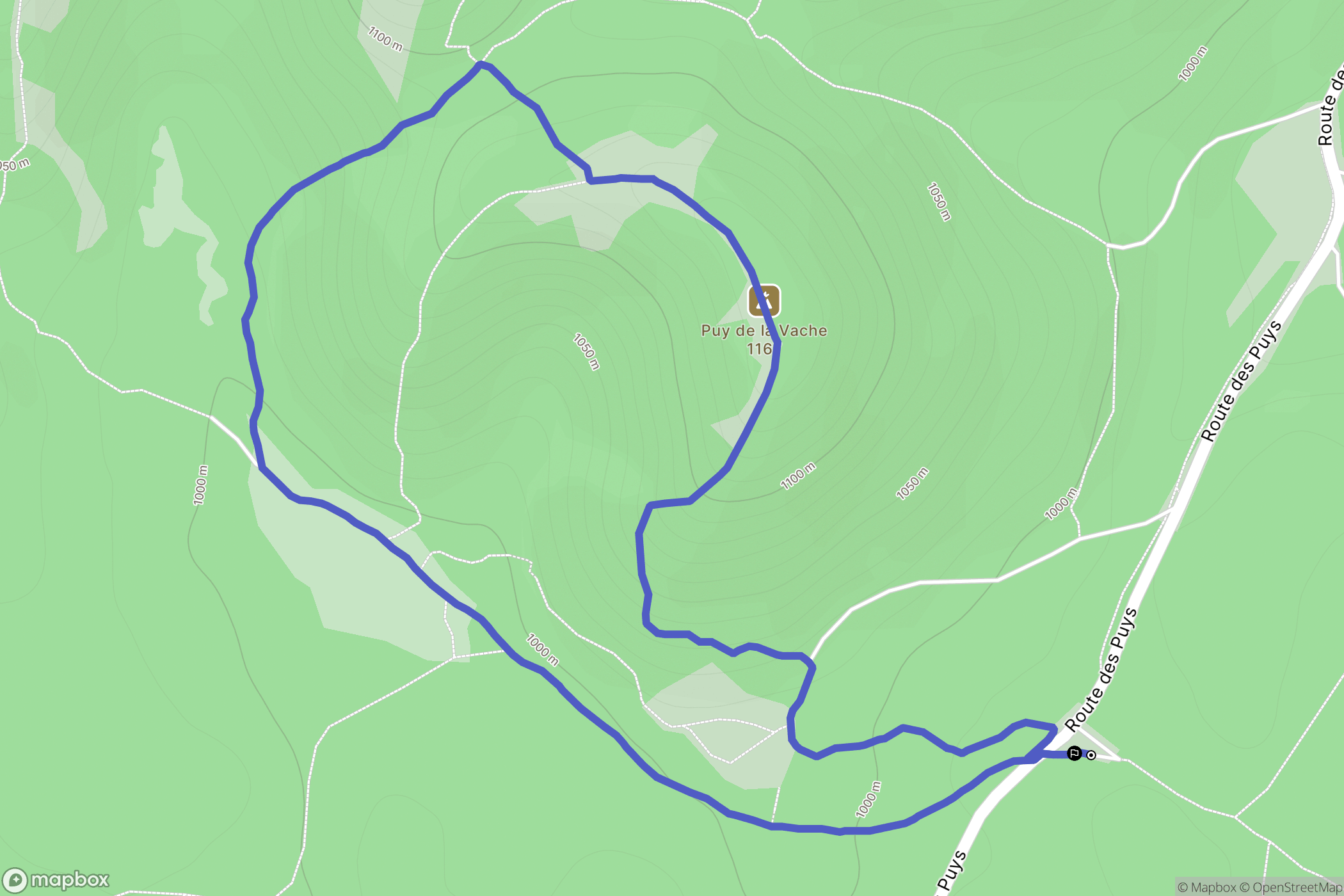 Saint-Genès-Champanelle : carte du parcours de randonnée - France