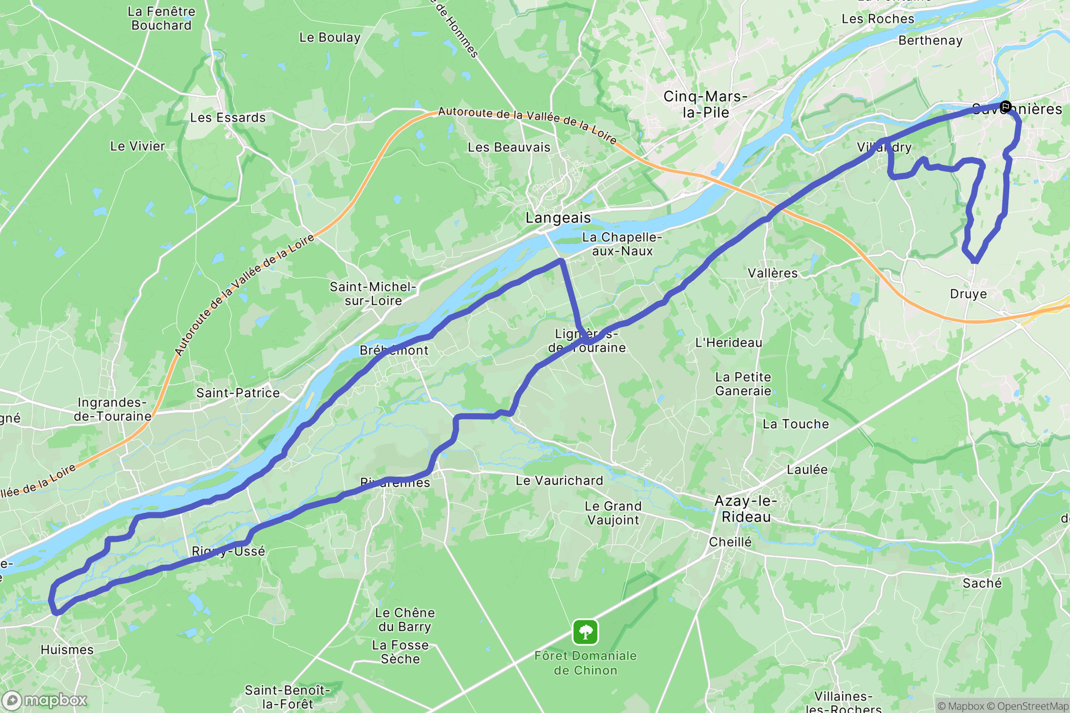 Savonnières : carte du parcours de randonnée - France
