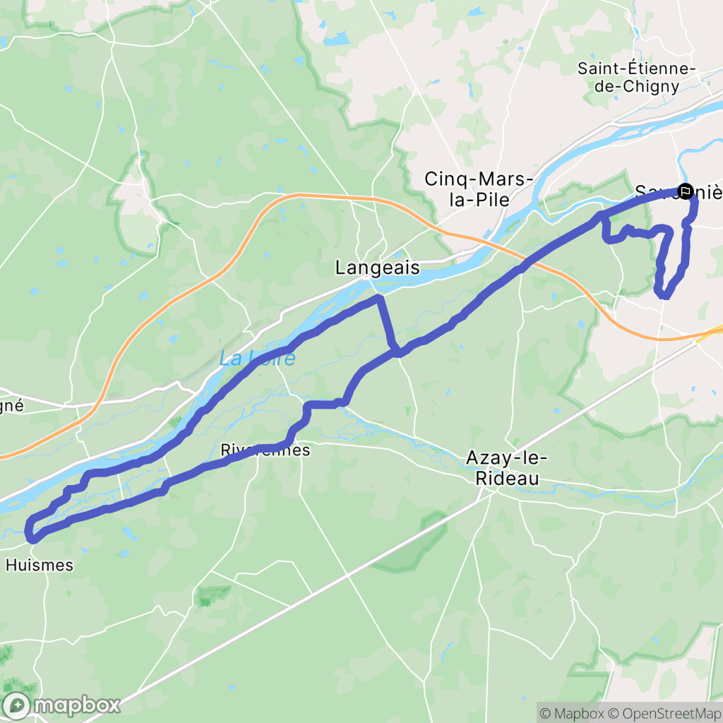 Savonnières : carte du parcours de randonnée - France