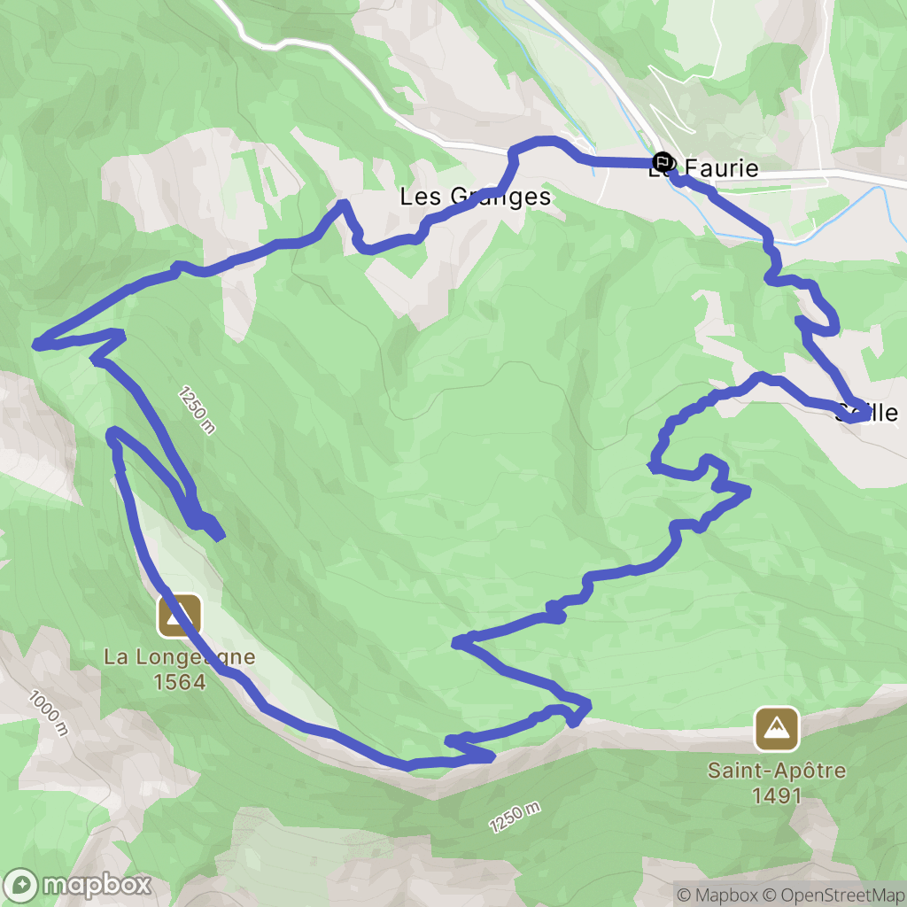 La Faurie : carte du parcours de randonnée - France