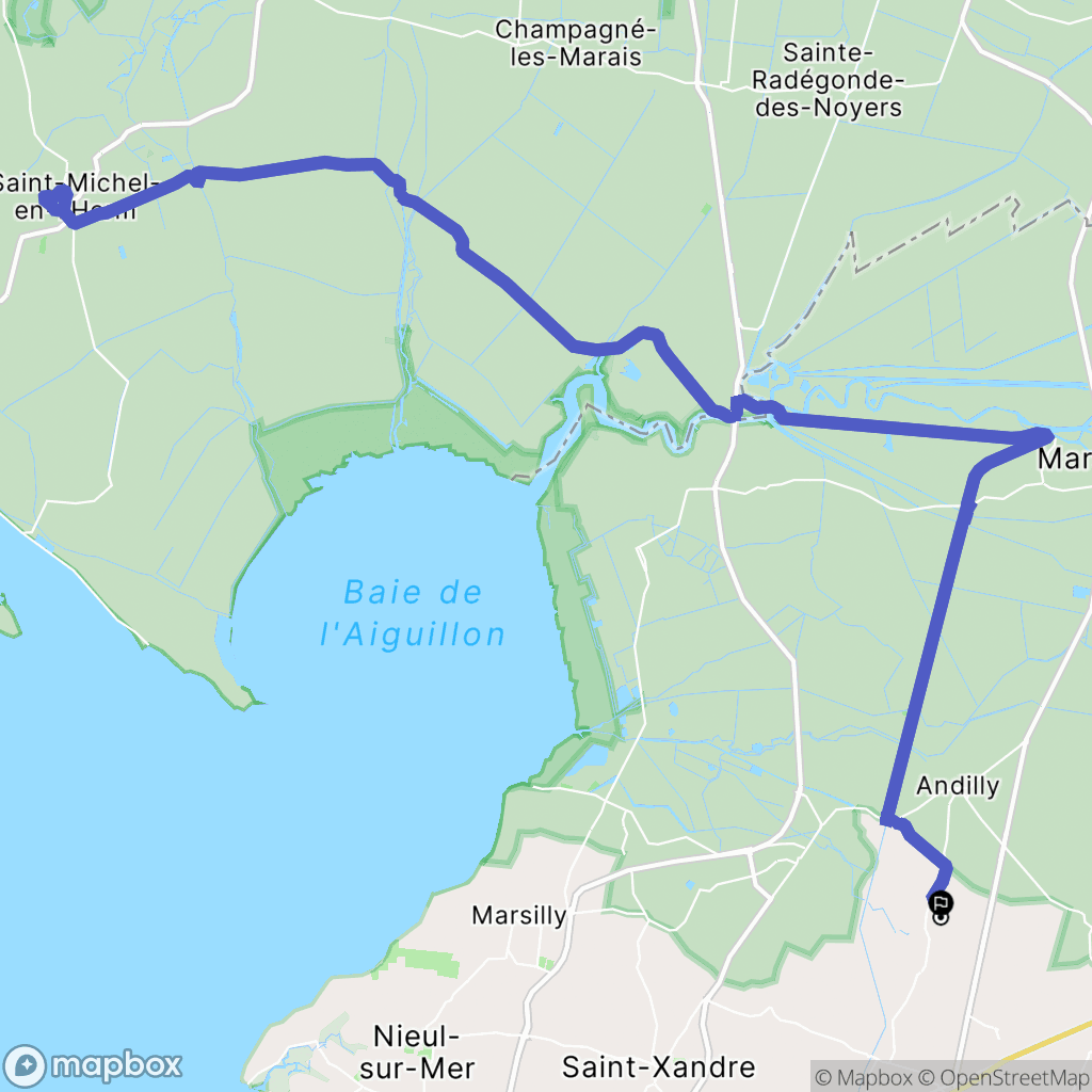 Saint-Ouen-d'Aunis : carte du parcours de randonnée - France