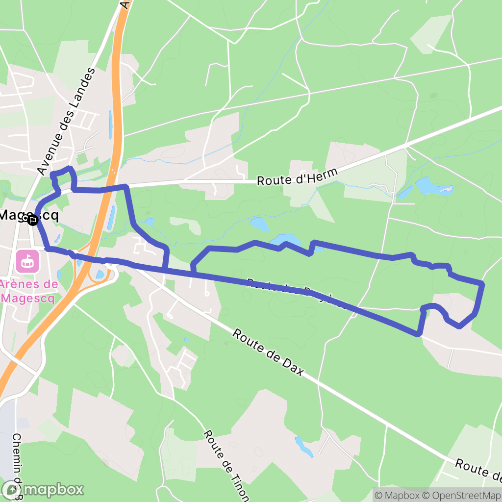 Magescq : carte du parcours de randonnée - France