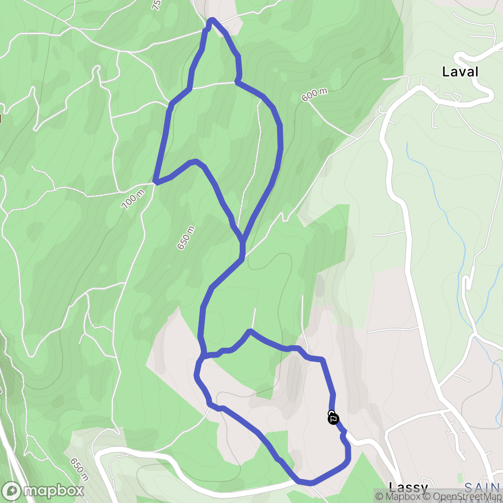 Entrelacs : carte du parcours de randonnée - France