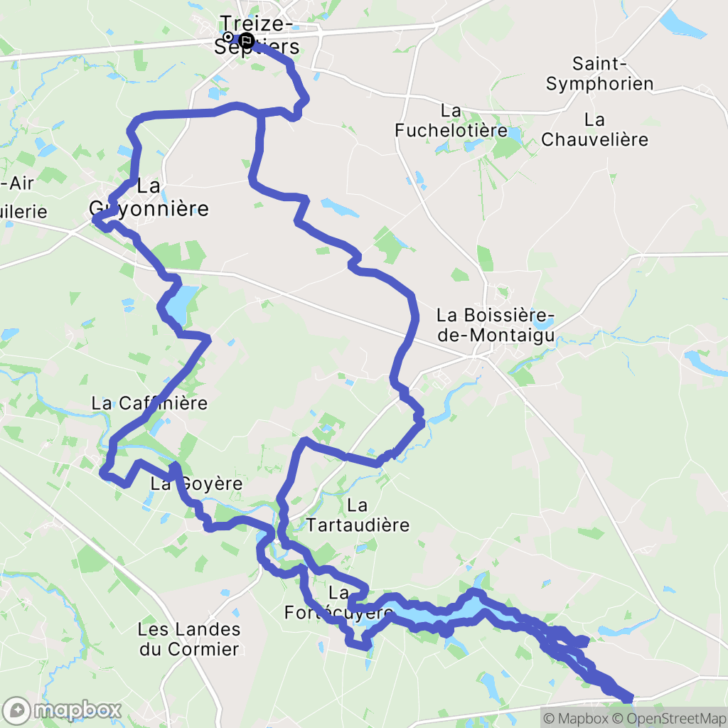 Treize-Septiers : carte du parcours de randonnée - France