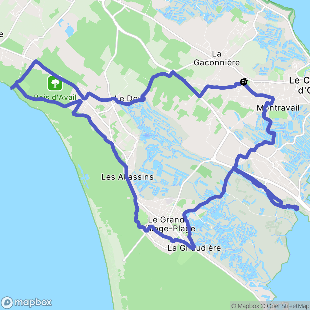 Le Château-d'Oléron : carte du parcours de randonnée - France