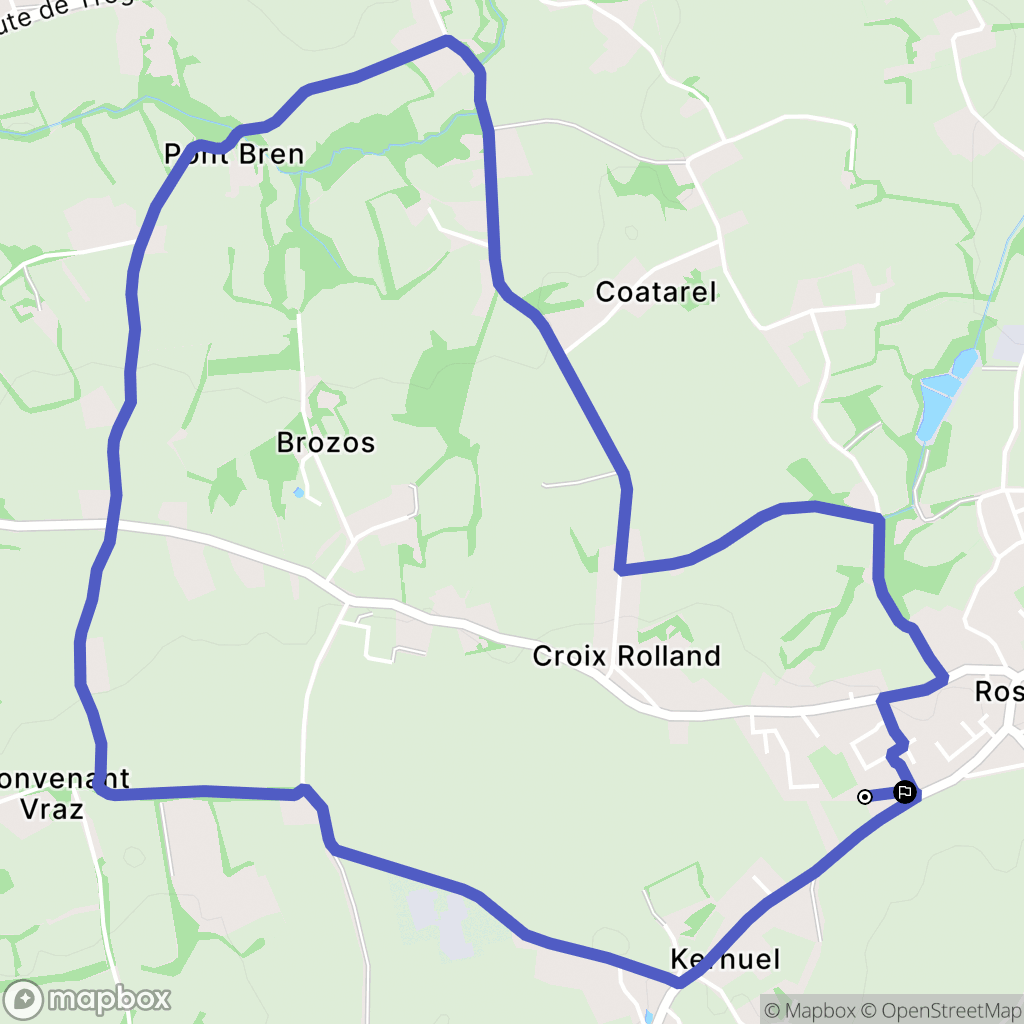 Rospez : carte du parcours de randonnée - France