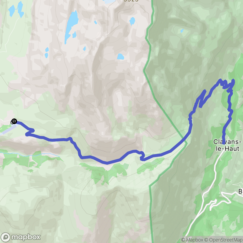 Huez : carte du parcours de randonnée - France