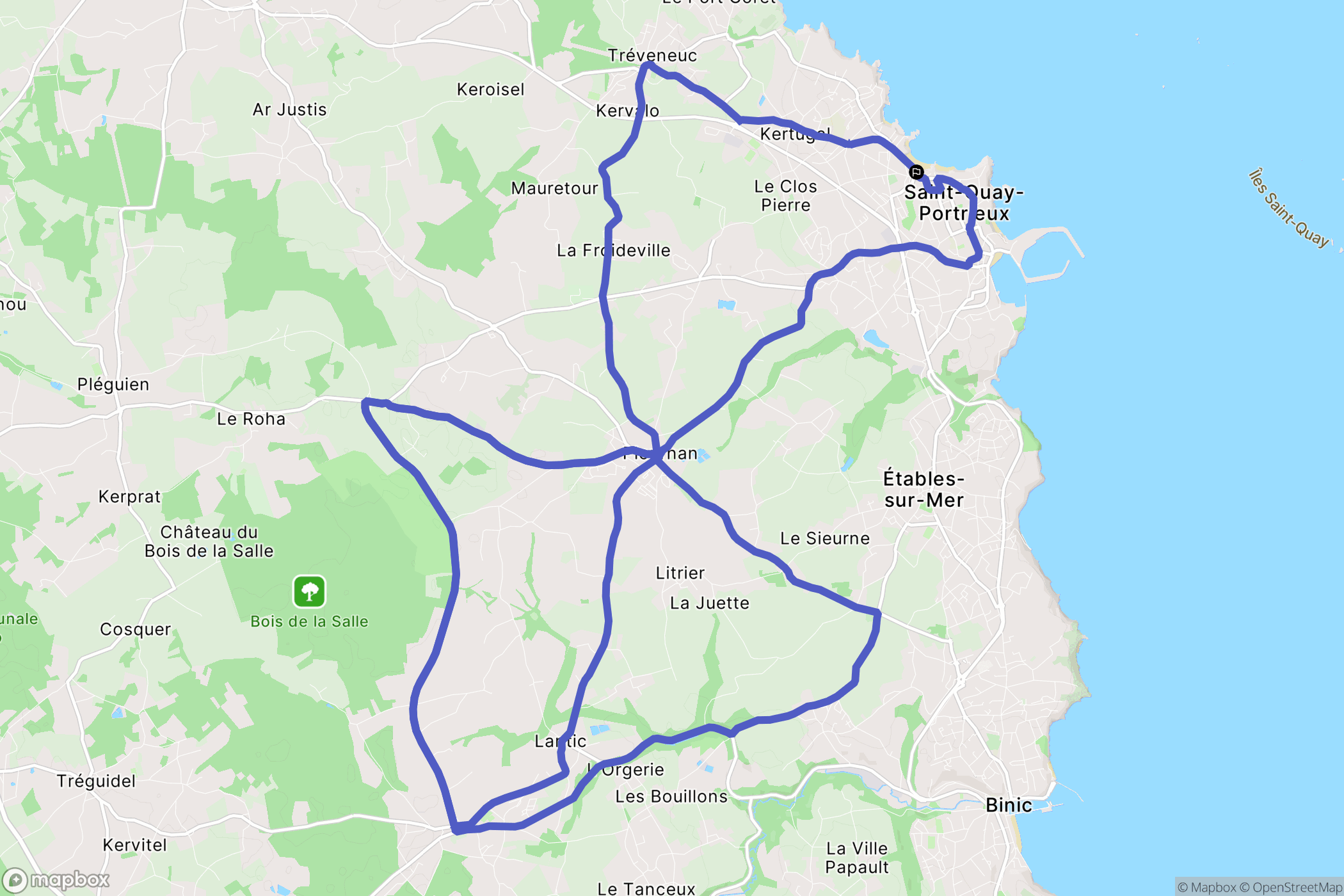 Saint-Quay-Portrieux : carte du parcours de randonnée - France