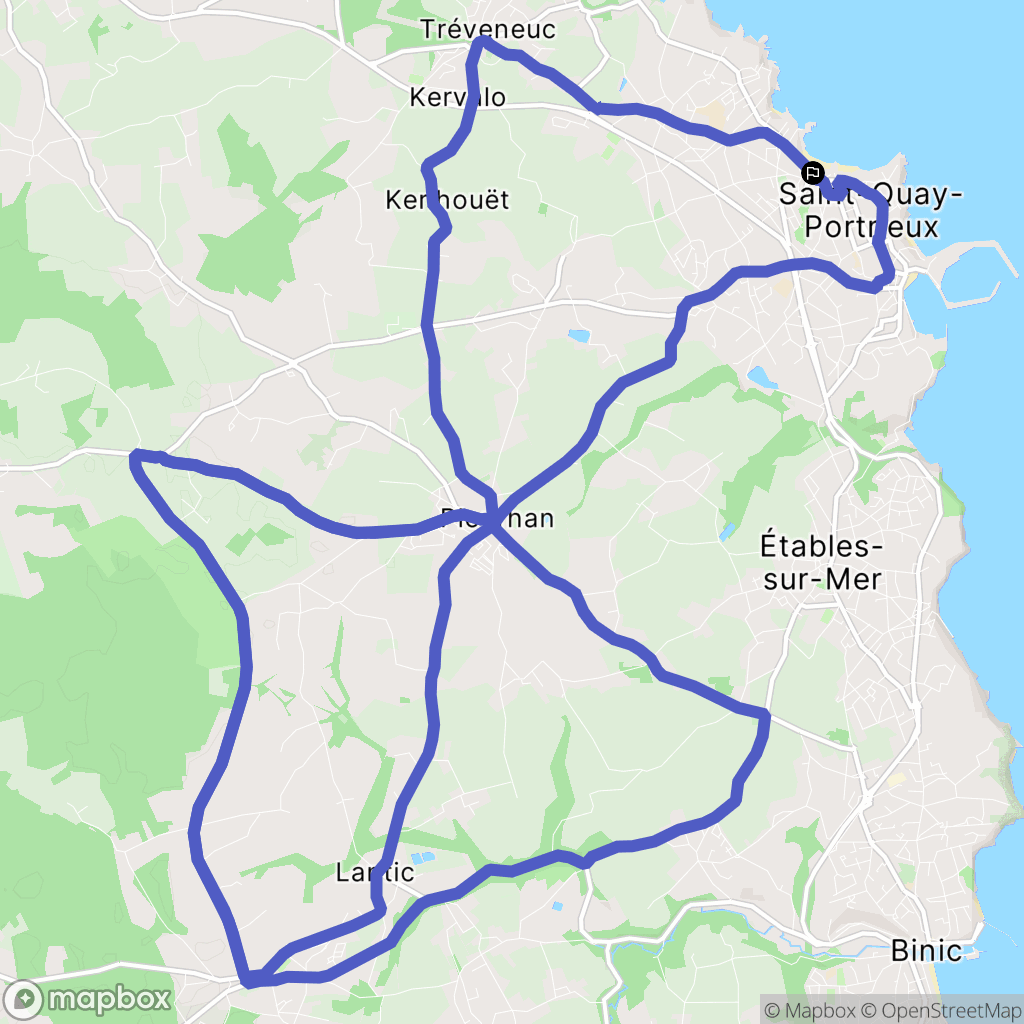 Saint-Quay-Portrieux : carte du parcours de randonnée - France