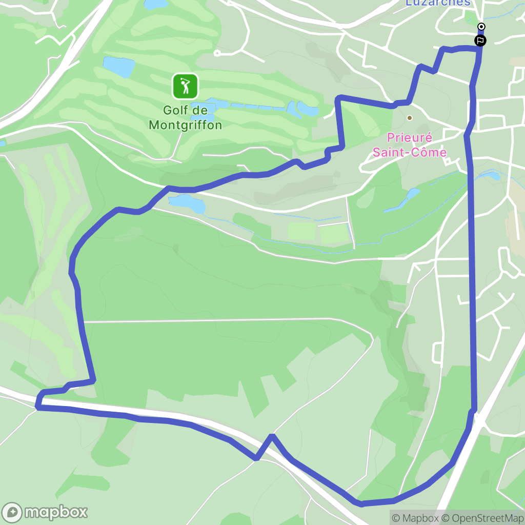 Luzarches : carte du parcours de randonnée - France