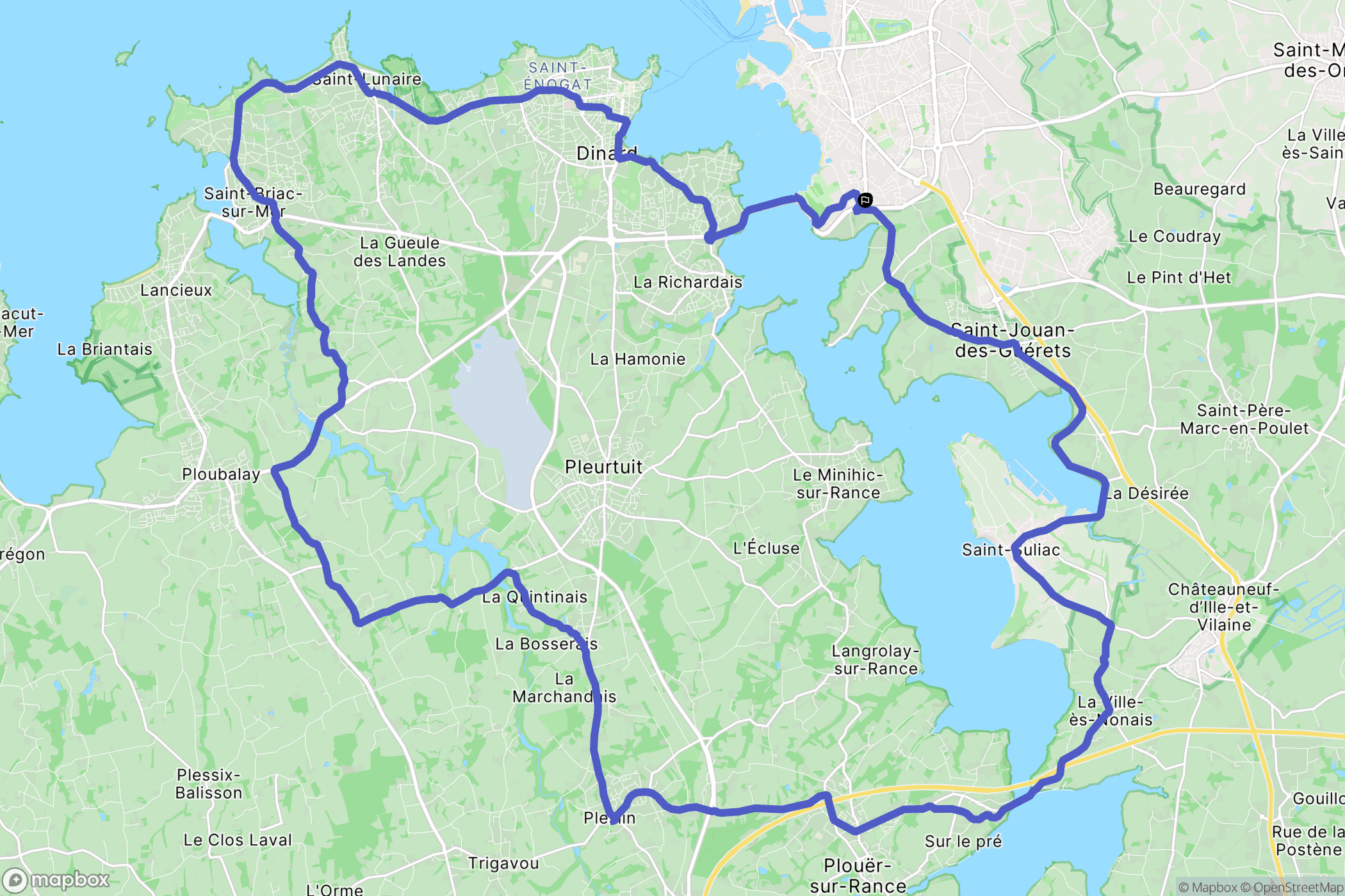 Saint-Malo : carte du parcours de randonnée - France