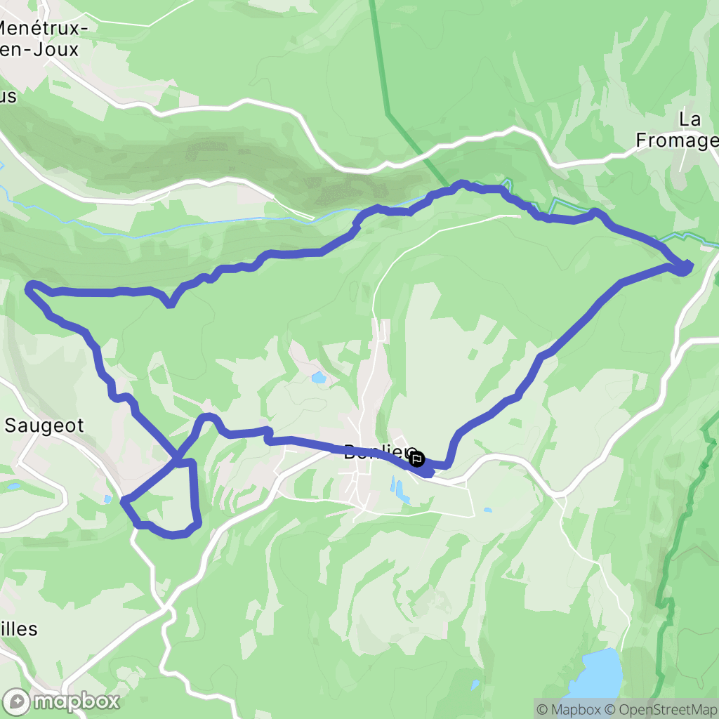 Bonlieu : carte du parcours de randonnée - France