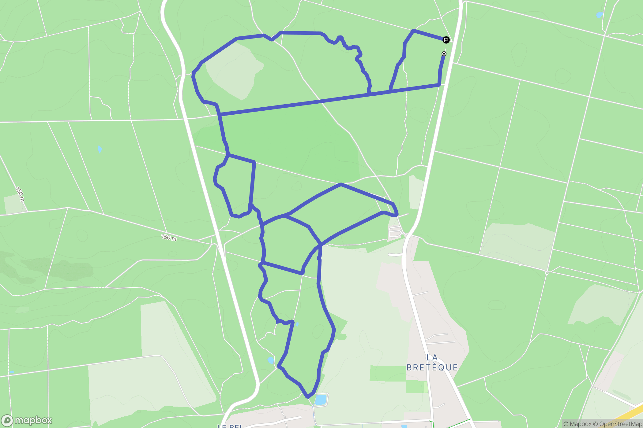 Houppeville : carte du parcours de randonnée - France