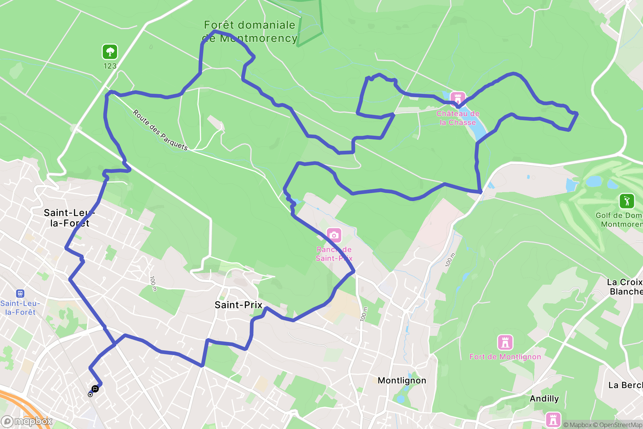 Saint-Leu-la-Forêt : carte du parcours de randonnée - France