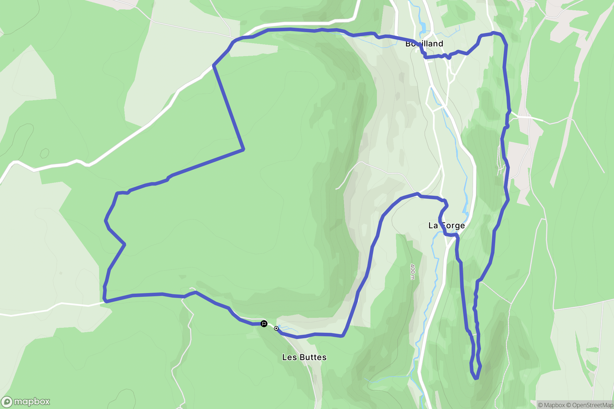 Bouilland : carte du parcours de randonnée - France