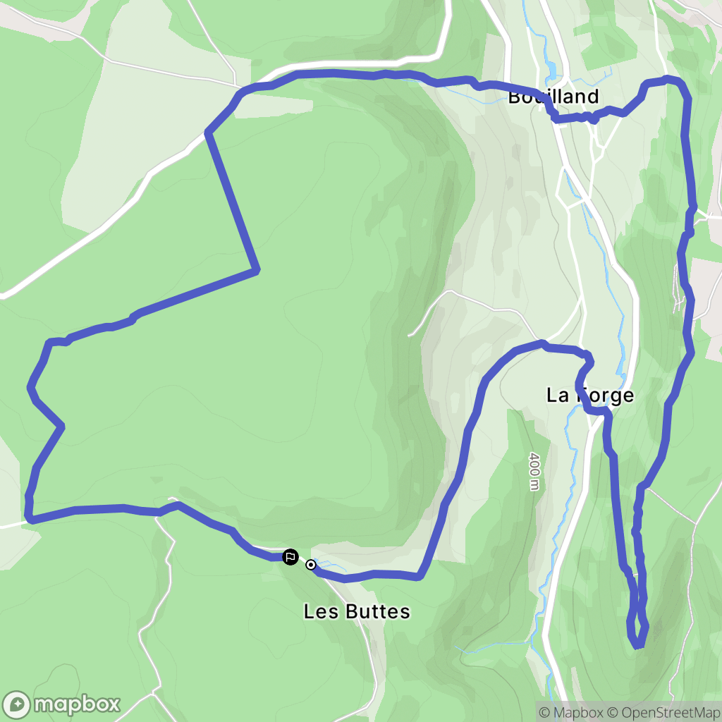 Bouilland : carte du parcours de randonnée - France