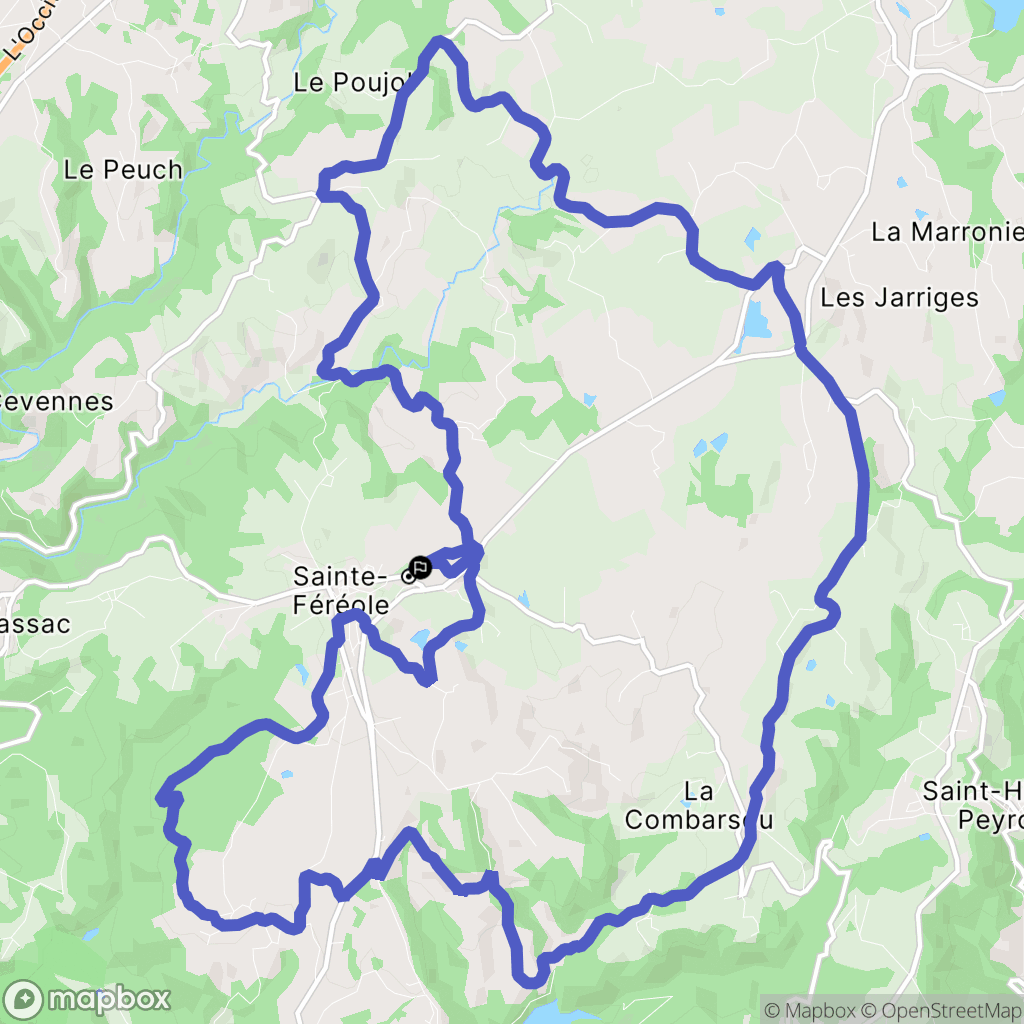 Sainte-Féréole : carte du parcours de randonnée - France