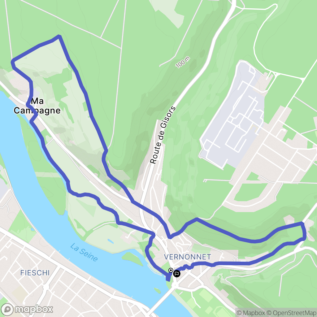 Vernon : carte du parcours de randonnée - France