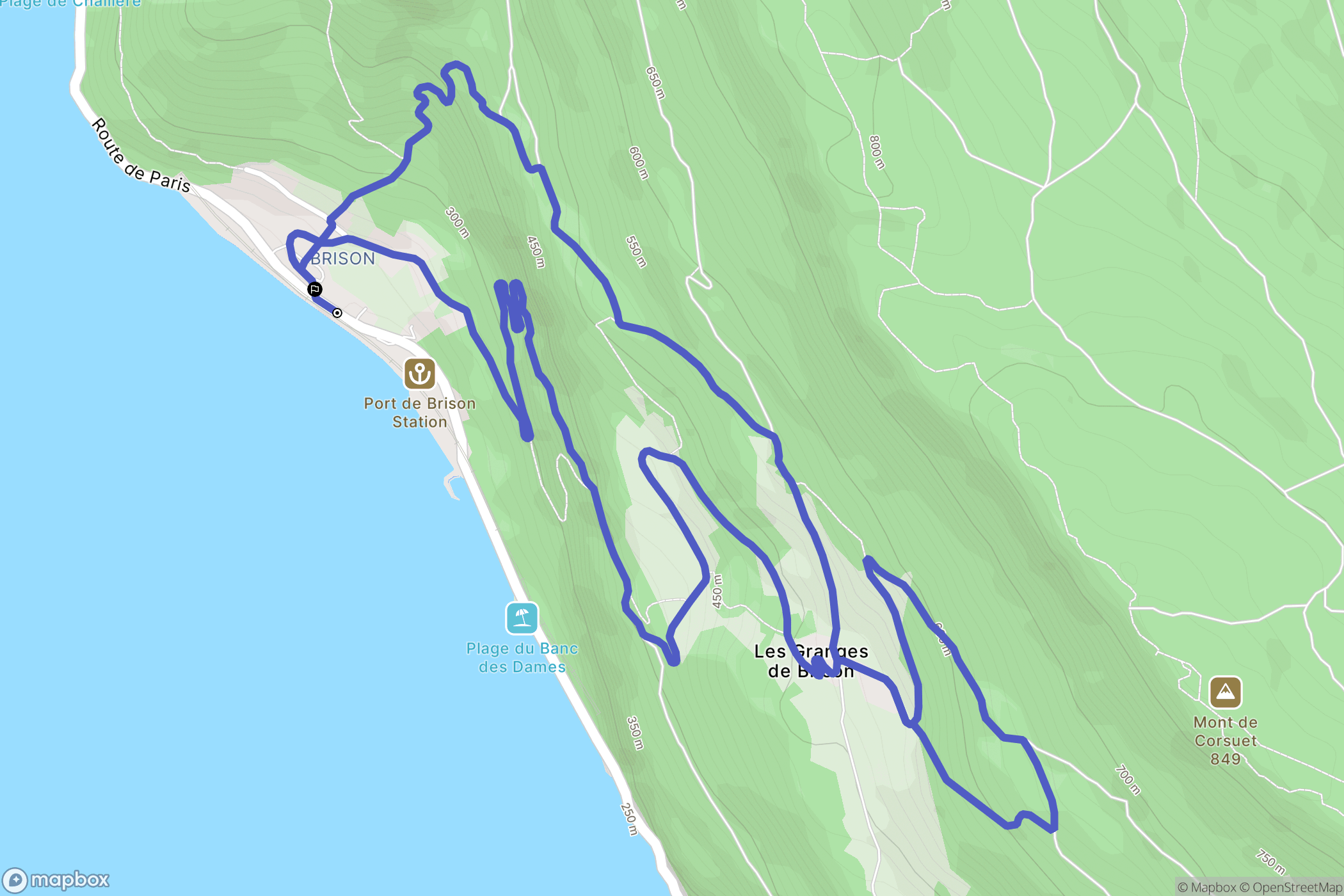 Brison-Saint-Innocent : carte du parcours de randonnée - France