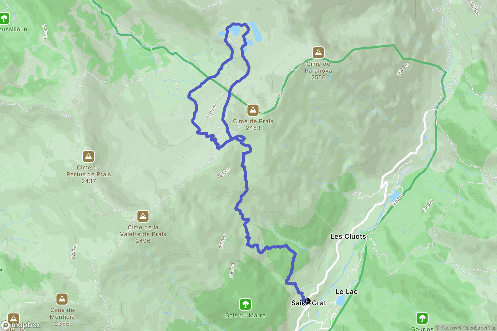 Belvédère : carte du parcours de randonnée - France
