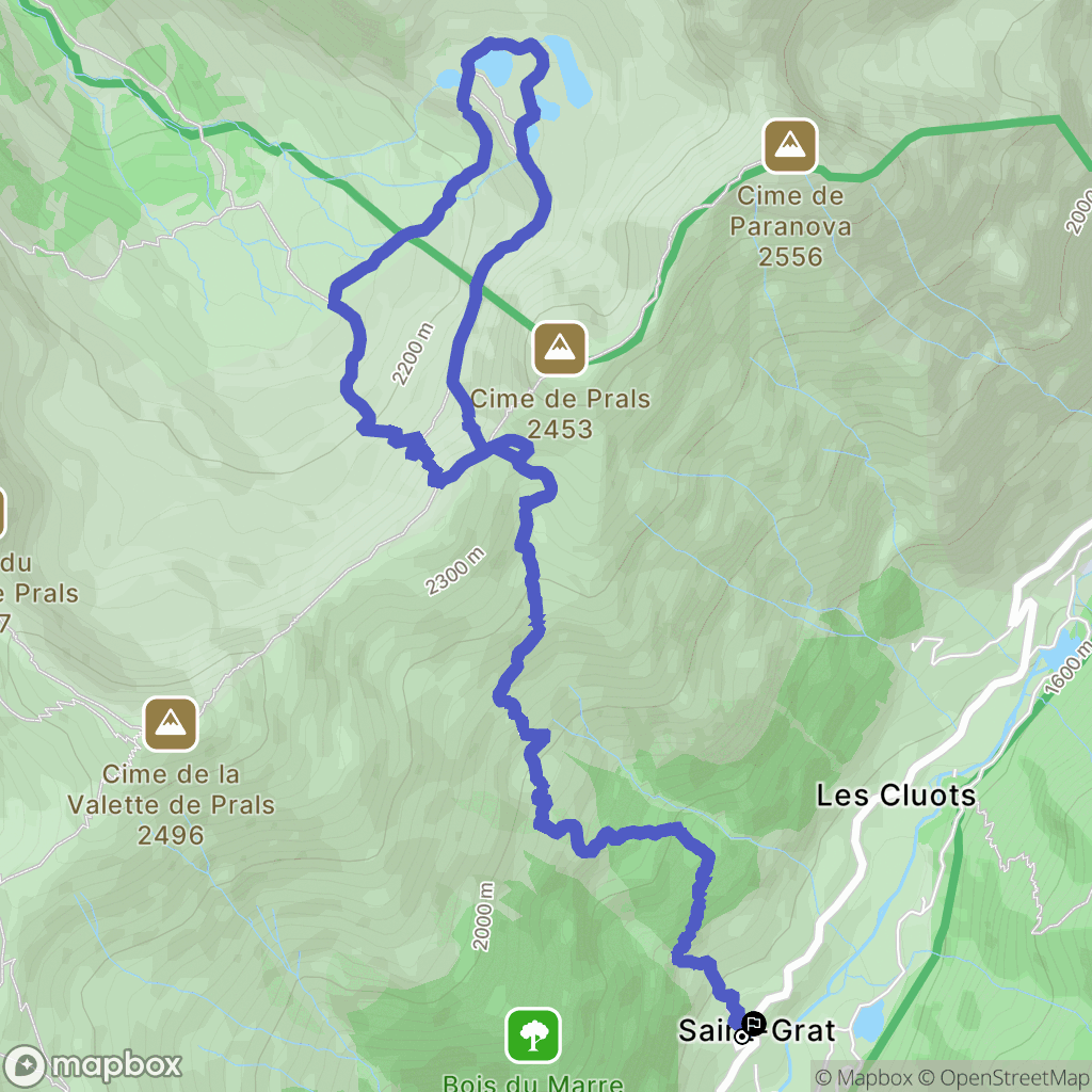 Belvédère : carte du parcours de randonnée - France