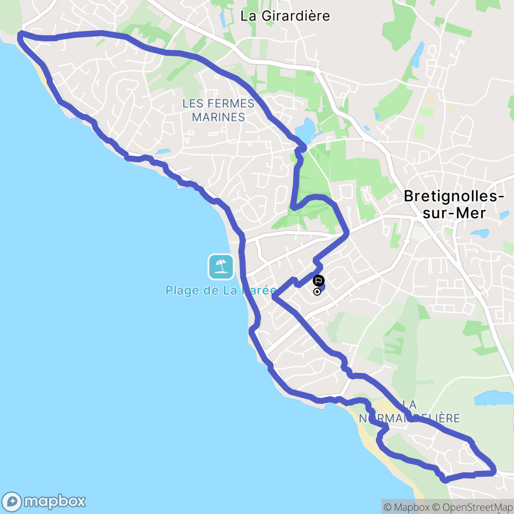 Bretignolles-sur-Mer : carte du parcours de randonnée - France
