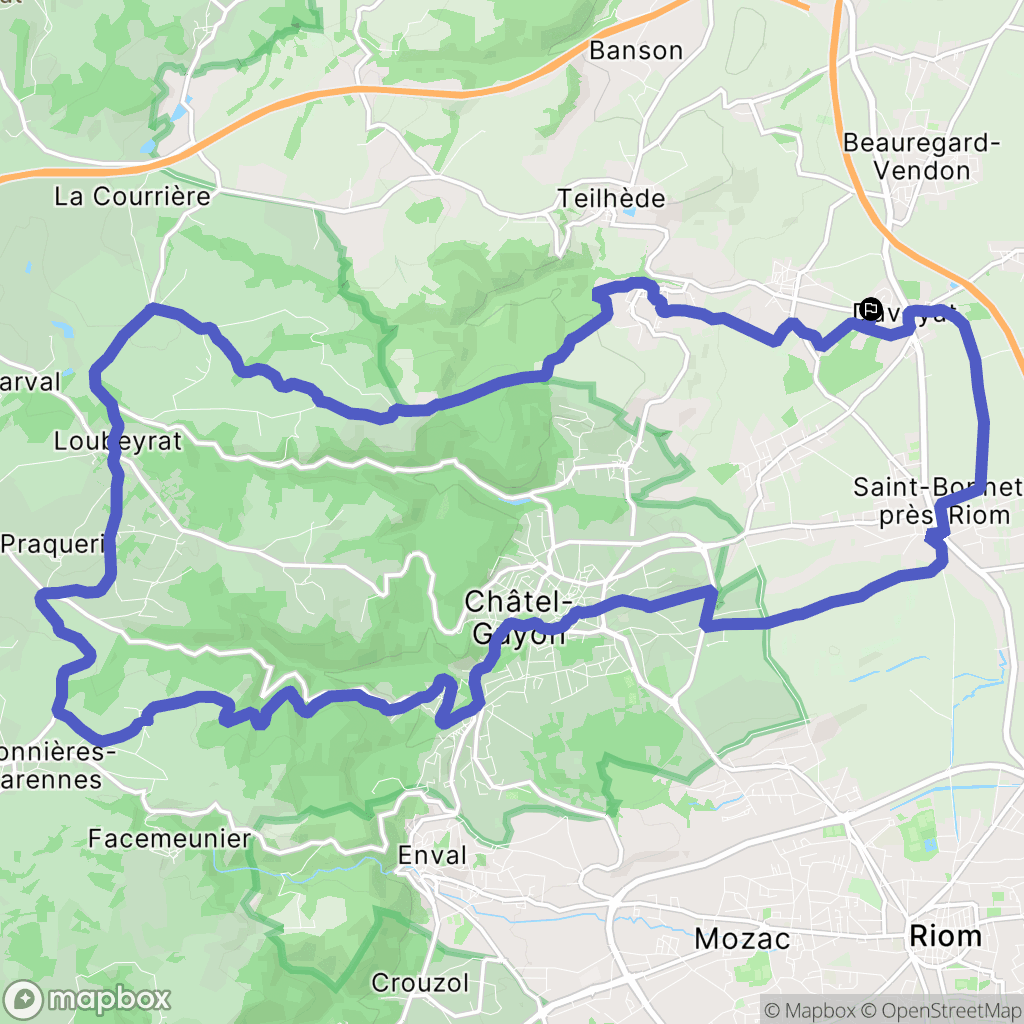 Davayat : carte du parcours de randonnée - France