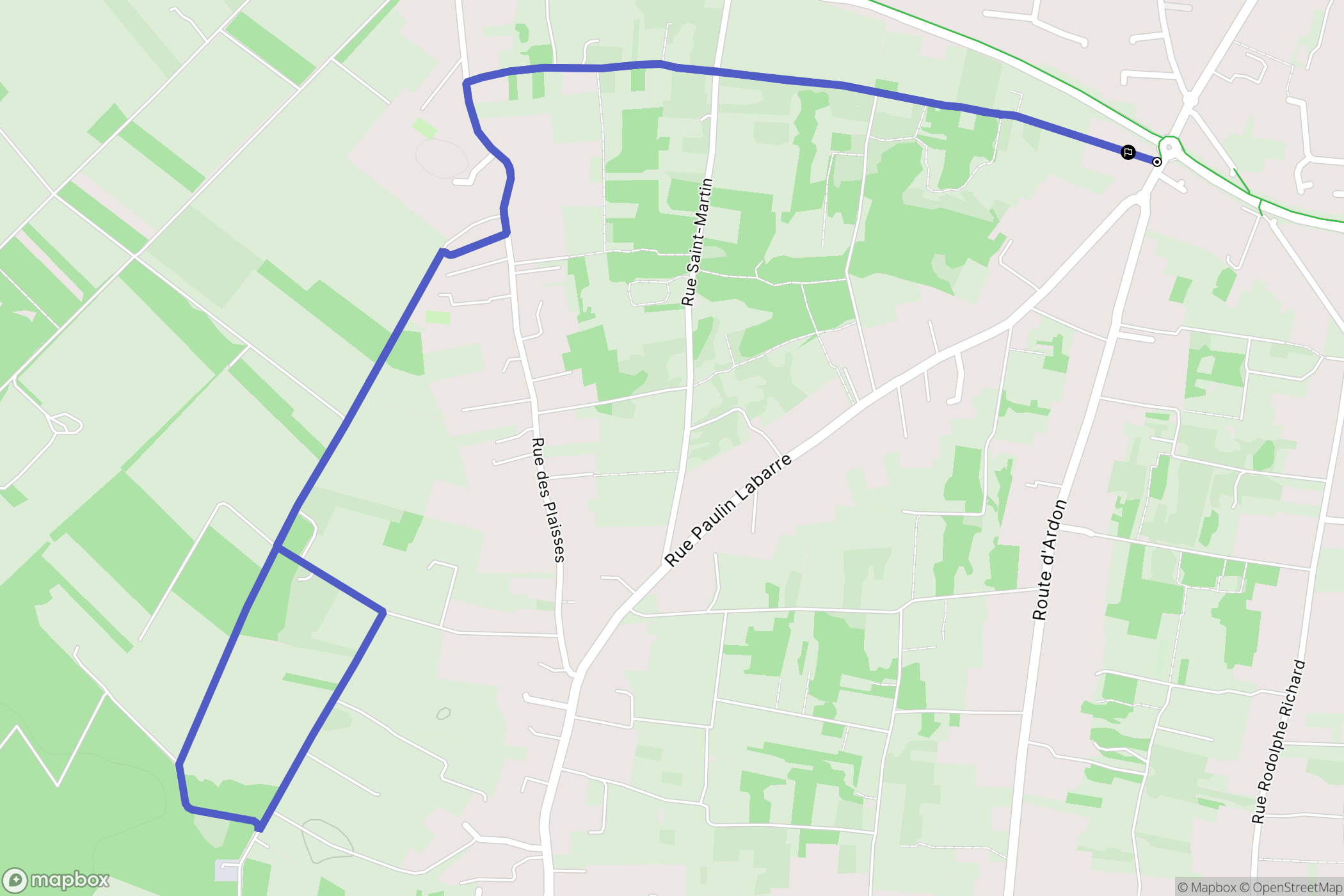 Olivet : carte du parcours de randonnée - France