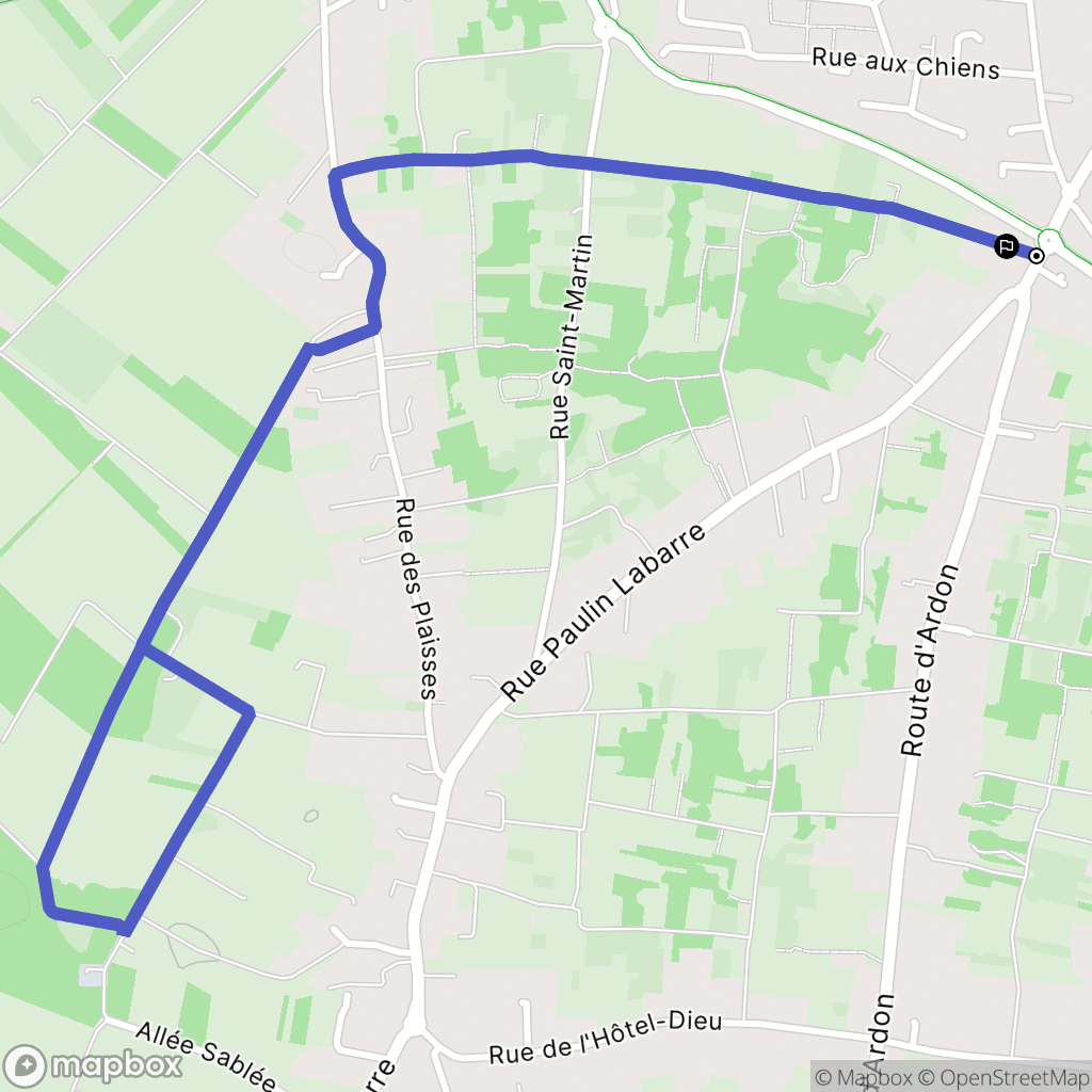 Olivet : carte du parcours de randonnée - France