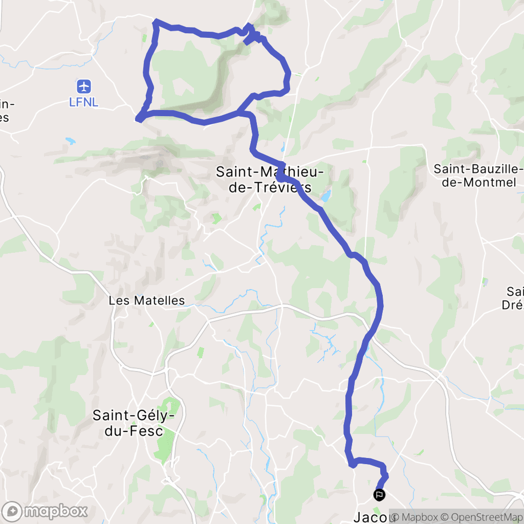 Jacou : carte du parcours de randonnée - France
