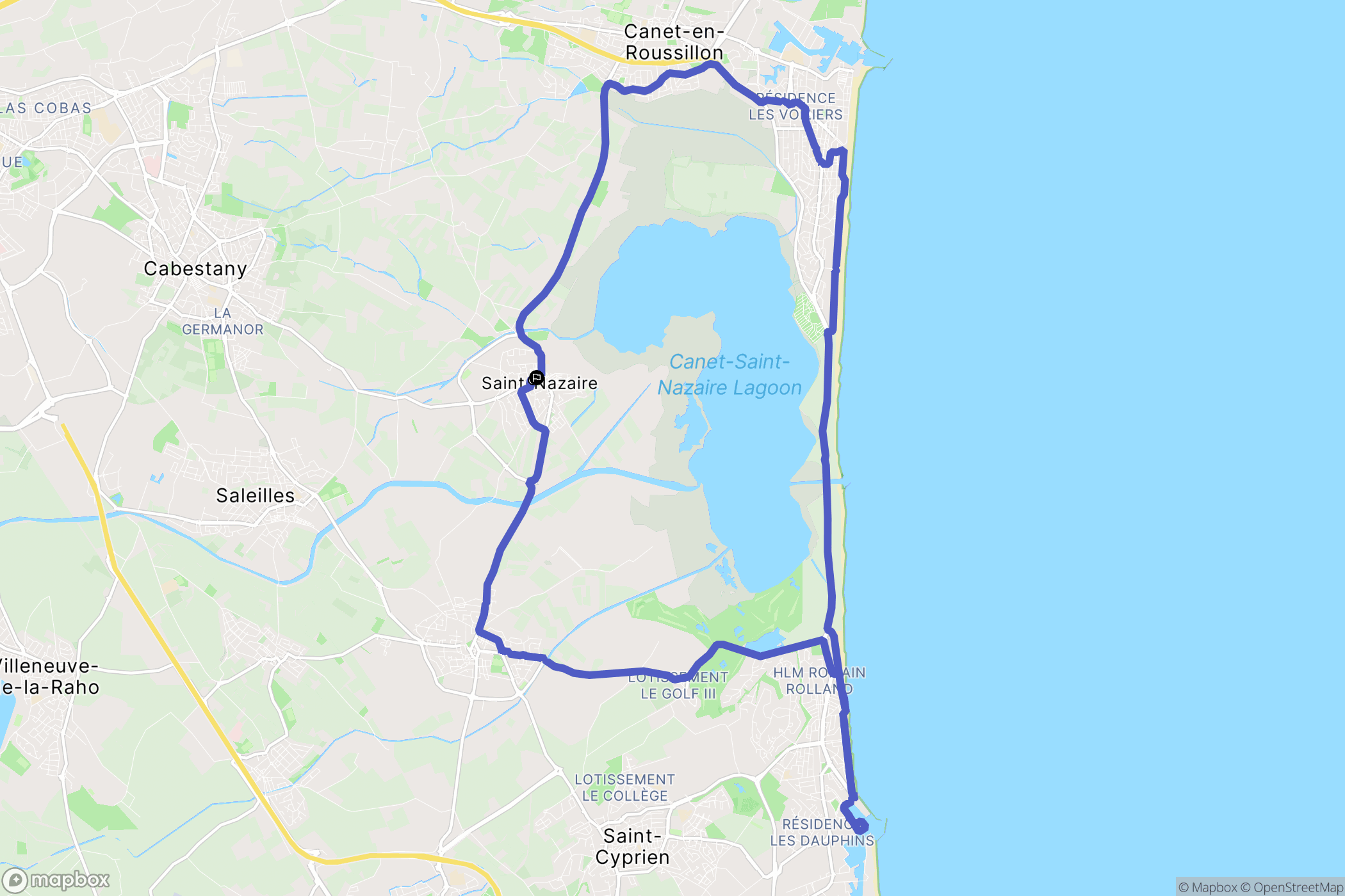 Saint-Nazaire : carte du parcours de randonnée - France