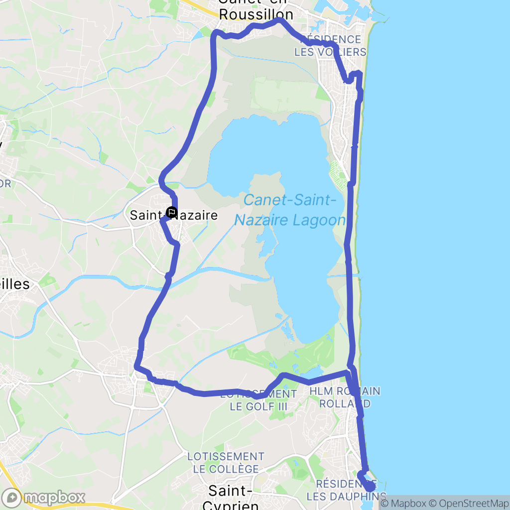 Saint-Nazaire : carte du parcours de randonnée - France