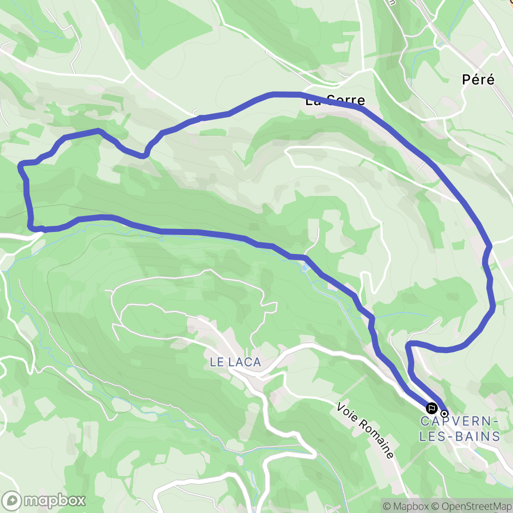 Capvern : carte du parcours de randonnée - France