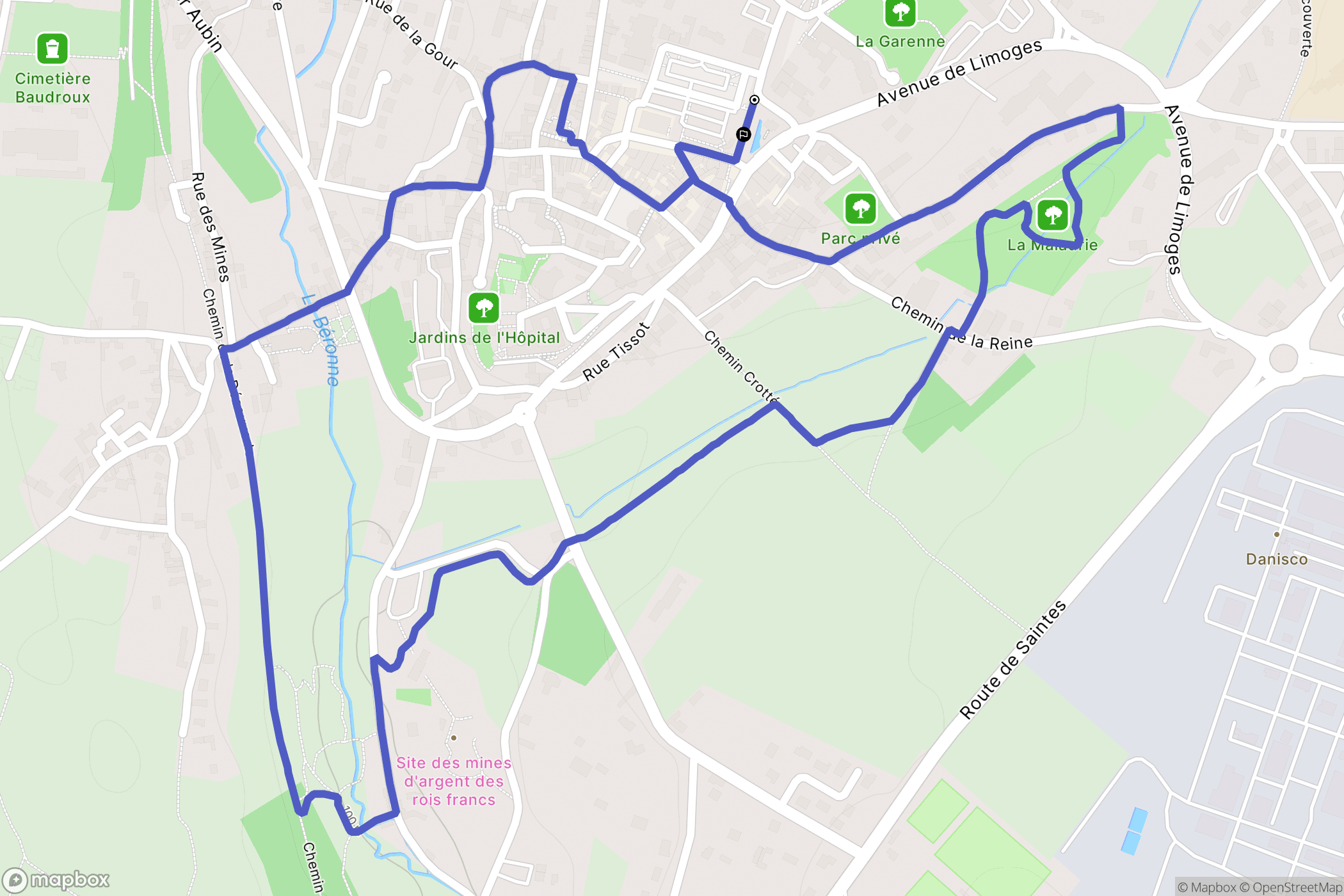 Melle : carte du parcours de randonnée - France