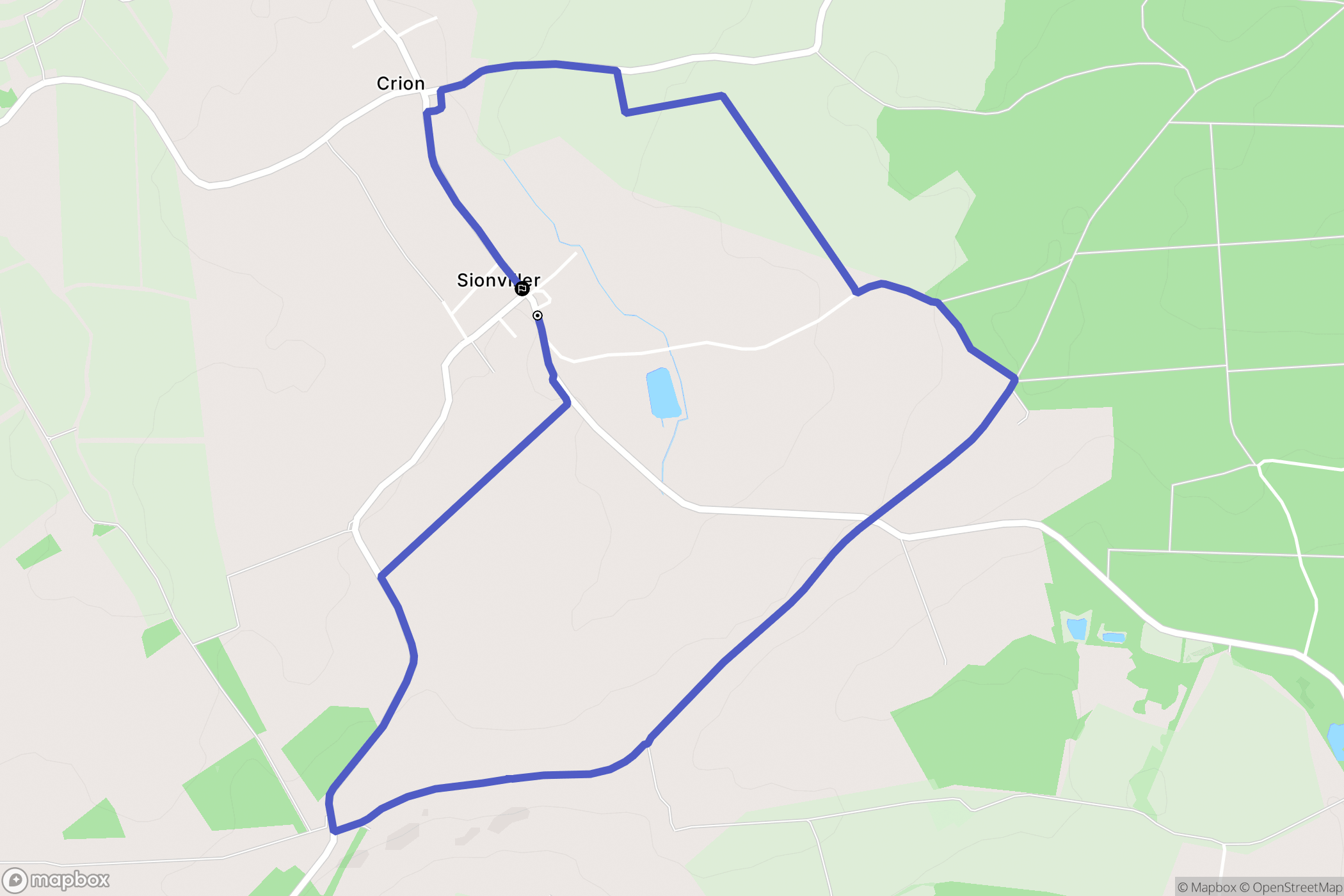 Sionviller : carte du parcours de randonnée - France