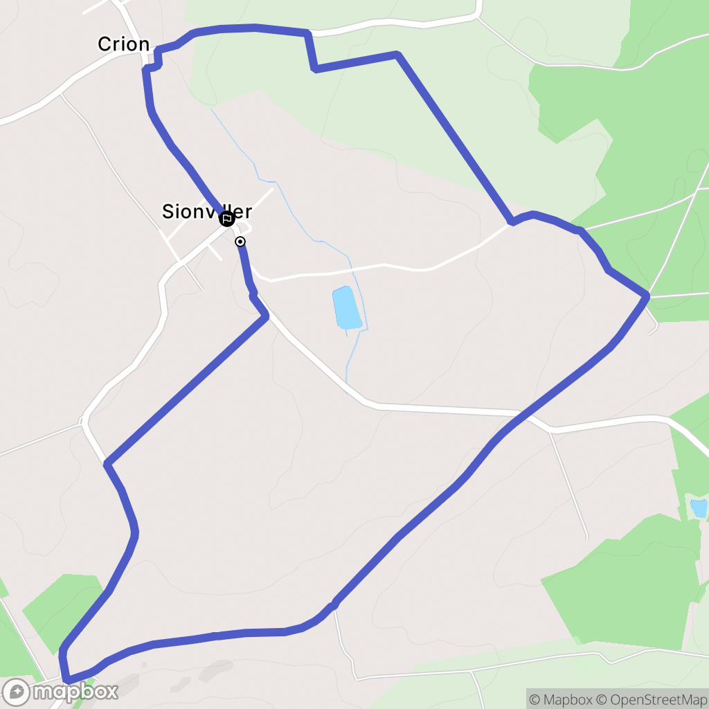 Sionviller : carte du parcours de randonnée - France