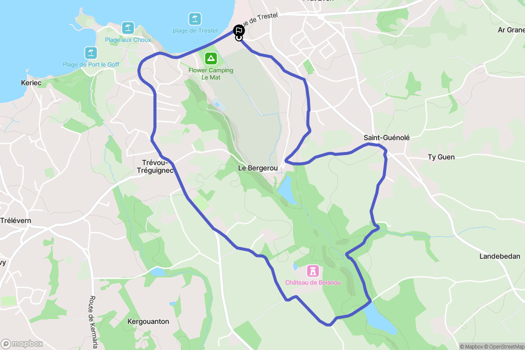 Trévou-Tréguignec : carte du parcours de randonnée - France
