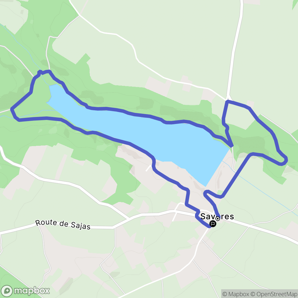 Savères : carte du parcours de randonnée - France