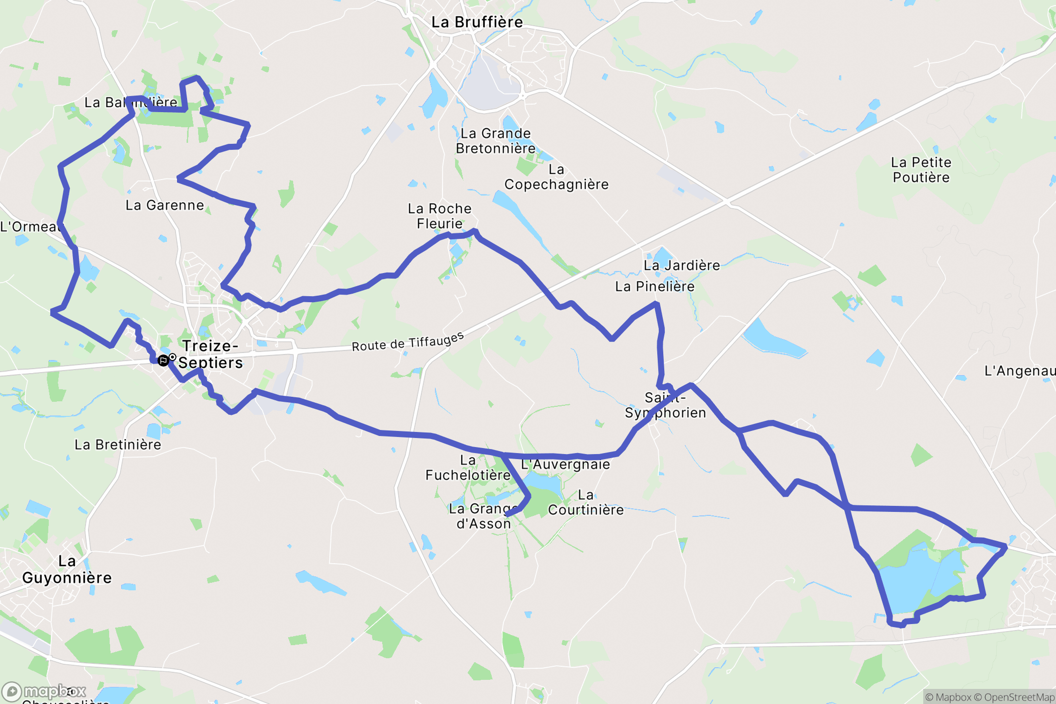 Treize-Septiers : carte du parcours de randonnée - France